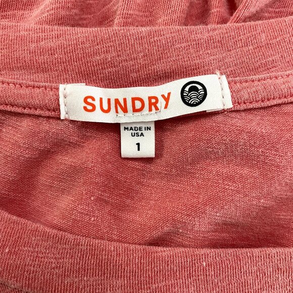 Anthropologie Sundry 1 Maxi Dress Small Pink Tiered Peasant Ruffle Short Sleeve - Picture 9 of 12